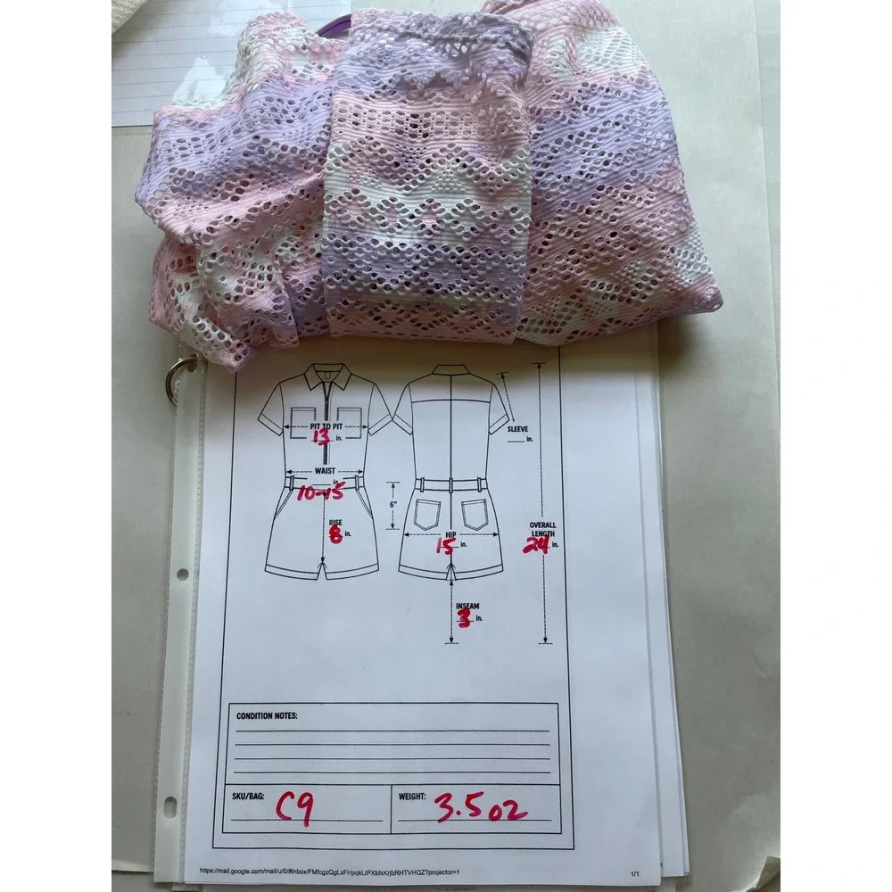 The Children's Place Lace Romper Coquette Boho‎ Soft Girl Pastel Pink Purple 14
